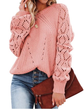 Diamond Geometry Hollow Out Pullover Sweater