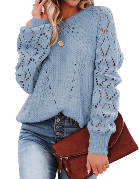 Diamond Geometry Hollow Out Pullover Sweater