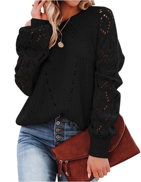 Diamond Geometry Hollow Out Pullover Sweater