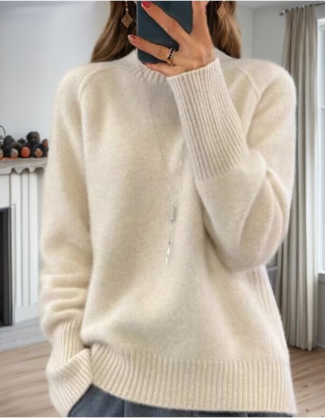 Solid Color Choker Thicken Sweater Pullover Bottoming Tops