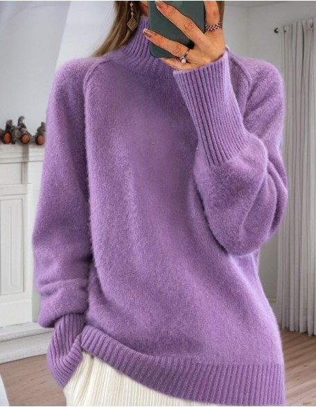 Solid Color Choker Thicken Sweater Pullover Bottoming Tops