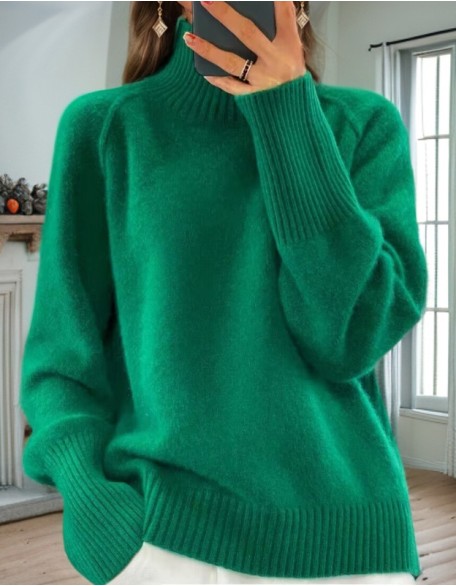Solid Color Choker Thicken Sweater Pullover Bottoming Tops