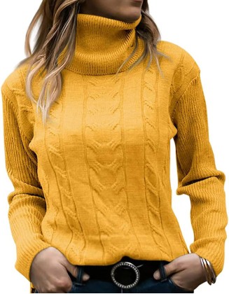 Solid Color Turtleneck Sweater Retro Long Sleeve Top